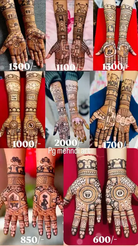 aesthetic figure front hand mehndi design
