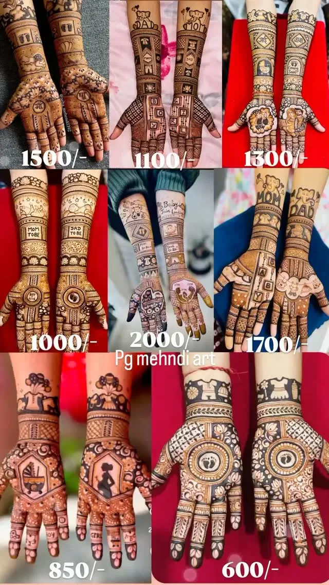 Aesthetic Front Hand Mehndi Design with Figures (4)
