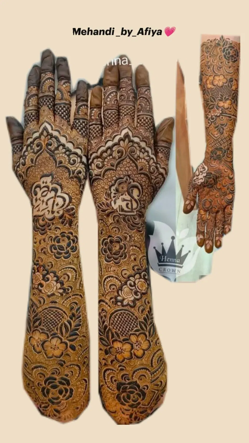 Bridal Pakistani Full Hand Mehndi Design with Gol Tikki and Figures