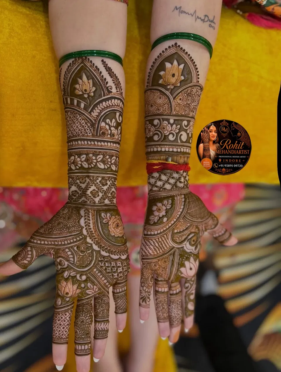 Front Hand Mehndi Design with Figures