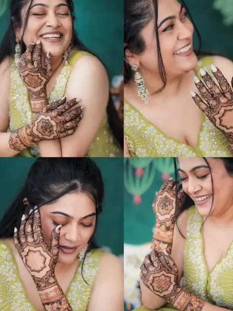 lotus back hand mehndi design