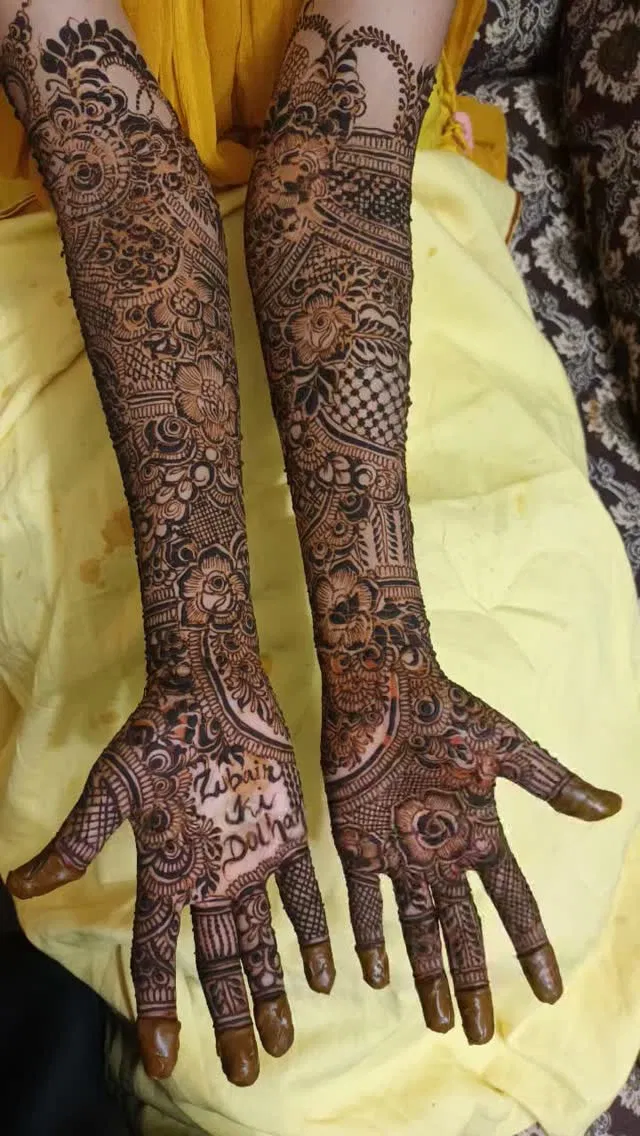 Front Hand Mehndi Design with Figures