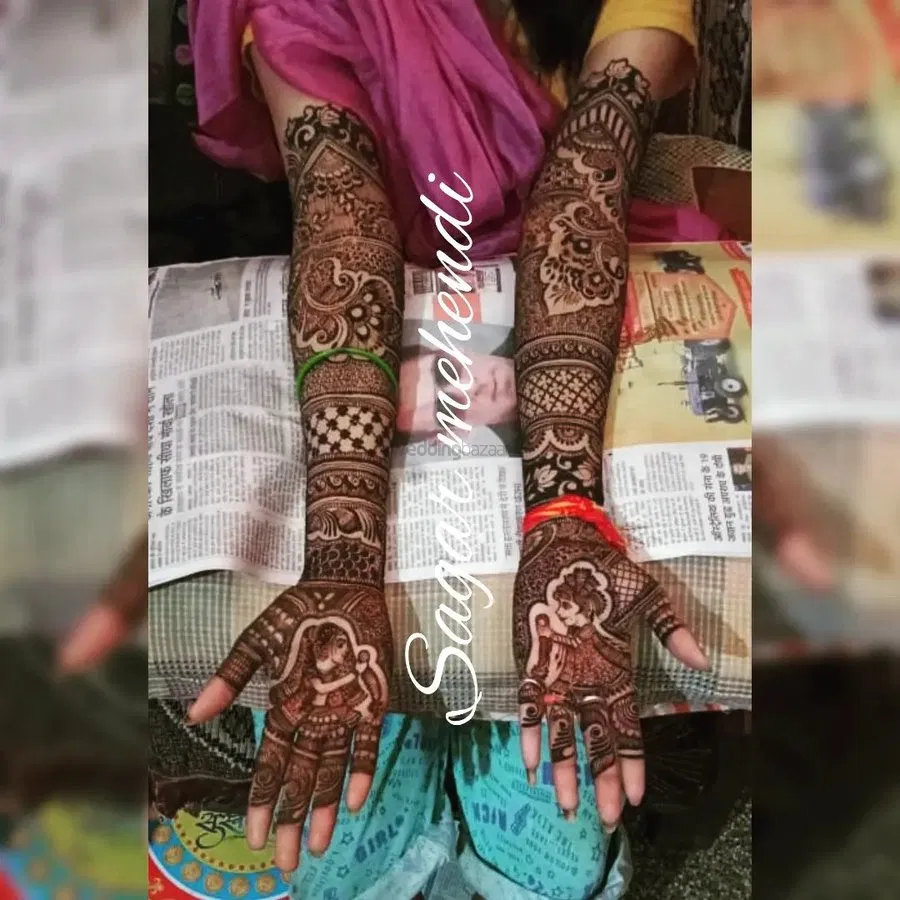 Front Hand Mehndi Design with Figures (2)