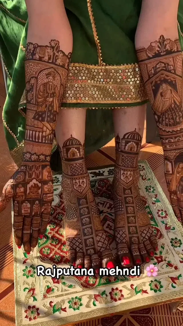 Bridal Mehndi Design with Figures