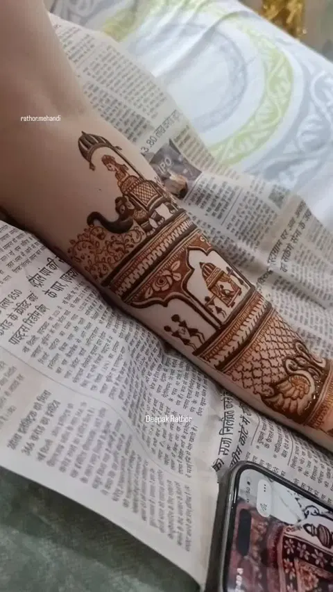 bridal figure front hand mehndi design