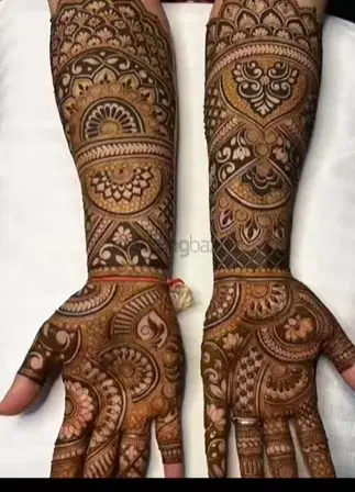 figure full hand mehndi design
