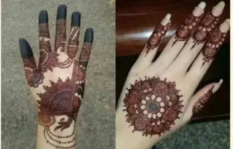 circle front hand mehndi design
