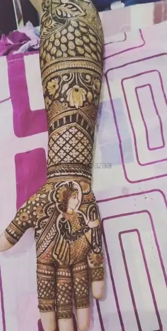 figure full hand mehndi design