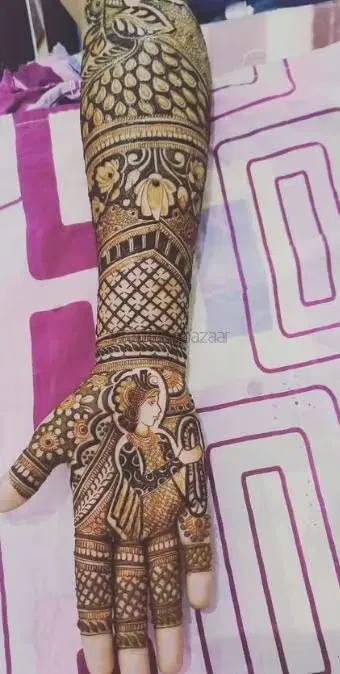 Full Hand Mehndi Design with Figures