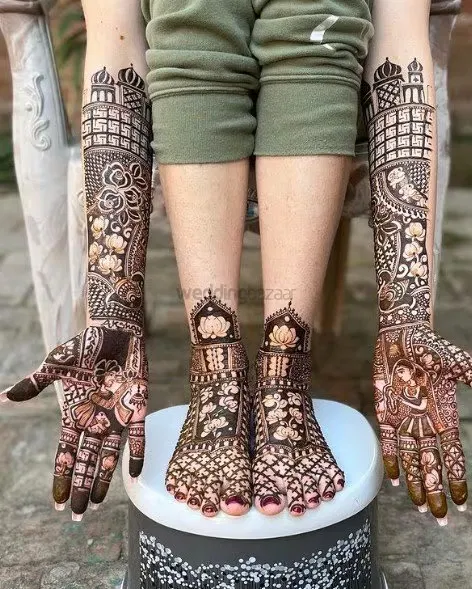 Full Hand Mehndi Design with Figures