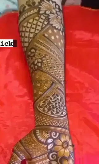 Full Hand Mehndi Design with Hearts