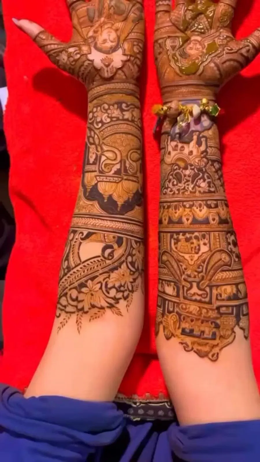 Foot Mehndi Design with Figures and Hearts