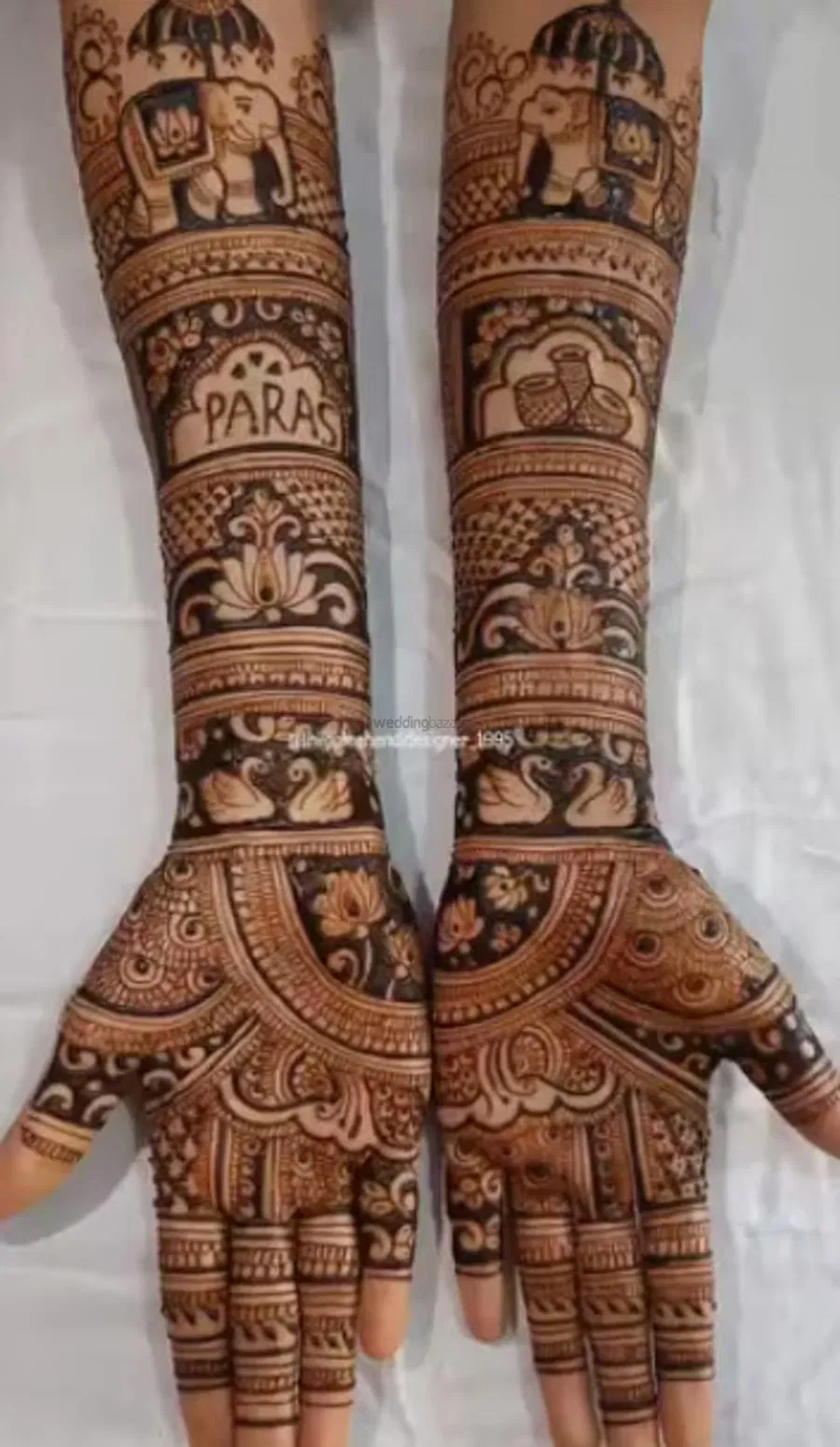 Full Hand Mehndi Design with Figures and Peacock (12)