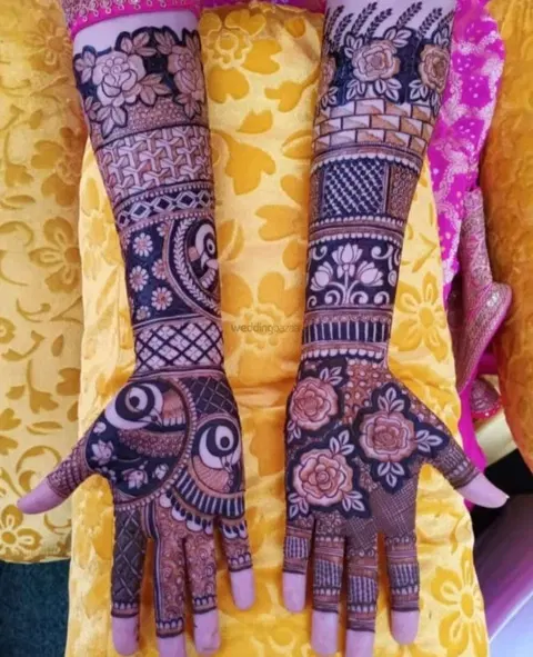 figure full hand mehndi design
