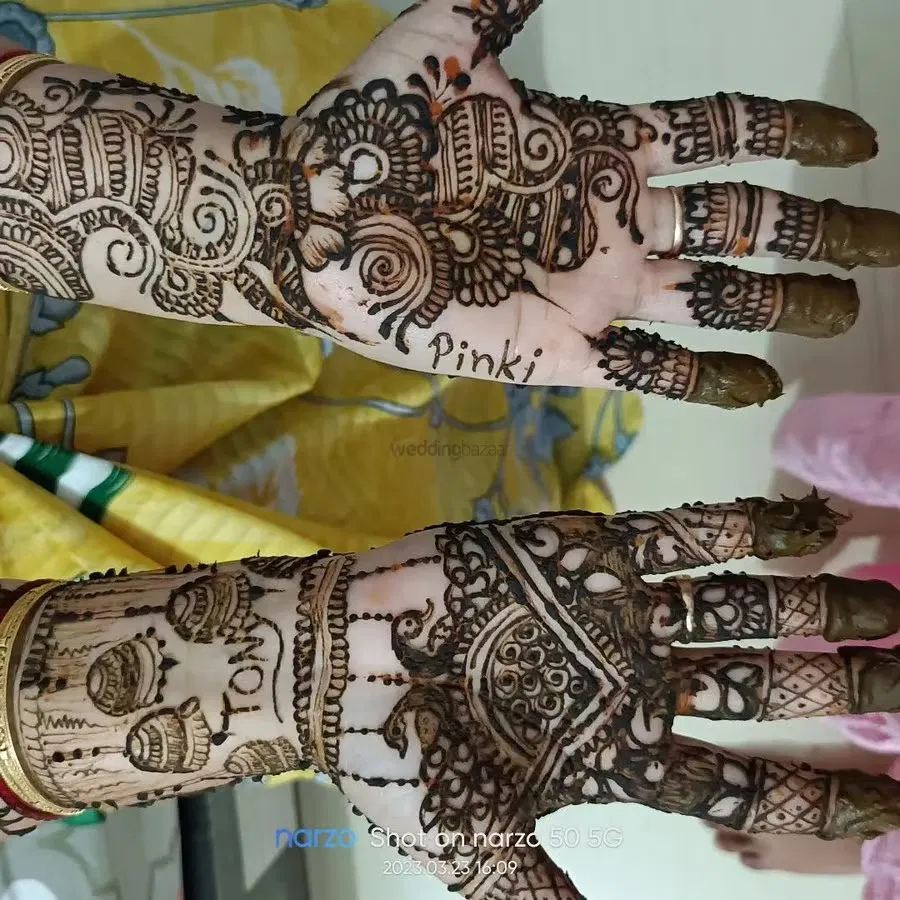 Back Hand Mehndi Design with Figures