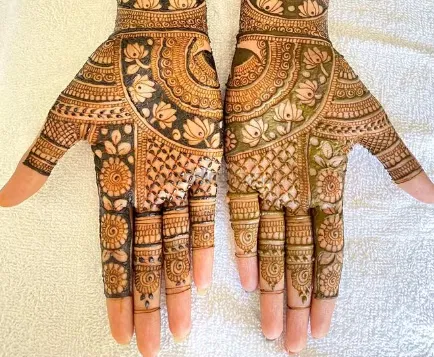 Front Hand Mehndi Design with Figures
