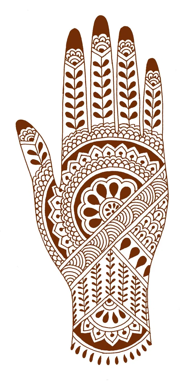 Arabic Bridal Mehndi Design with Hearts