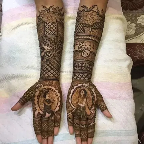 figure full hand mehndi design