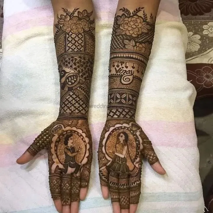 Full Hand Mehndi Design with Figures (3)