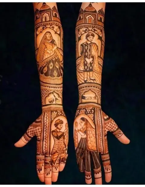 figure front hand mehndi design