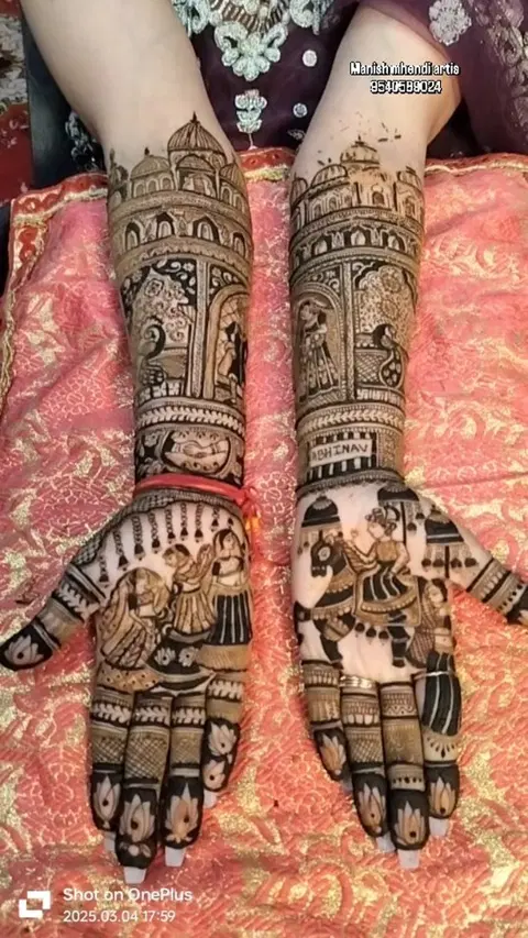 bridal indian figure full hand mehndi design
