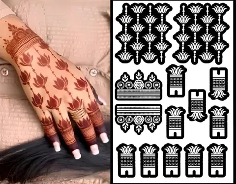 arabic bridal lotus back hand mehndi design