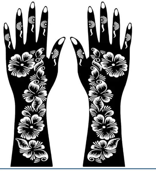 Arabic Back Hand Mehndi Design with Flowers