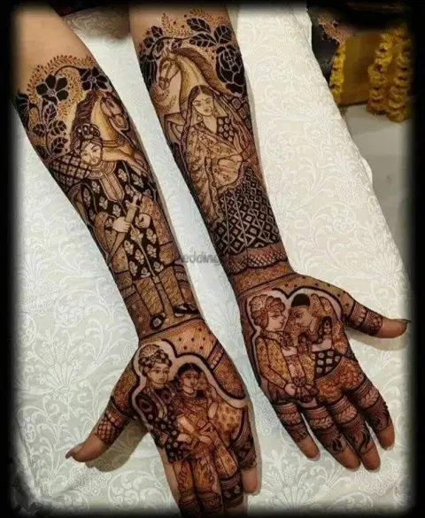figure full hand mehndi design
