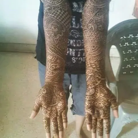 Front Hand Mehndi Design with Figures