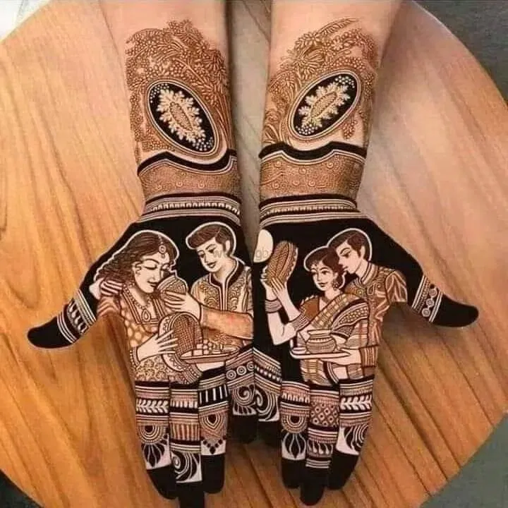 Mehndi Design with Figures