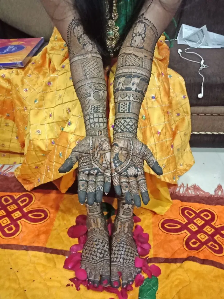 Full Hand Mehndi Design with Figures