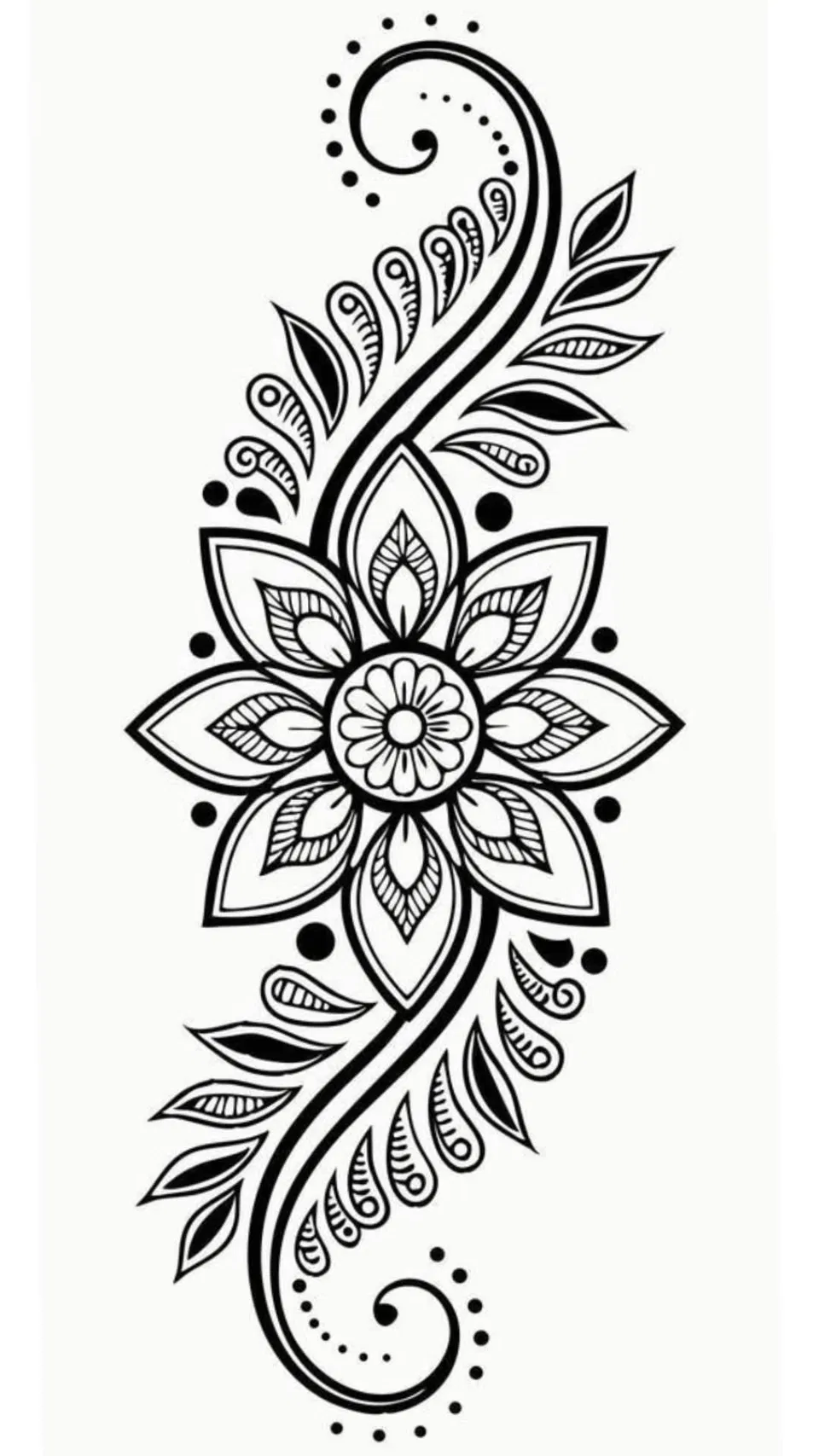 Mehndi Design with Gol Tikki, Flowers and Lotus