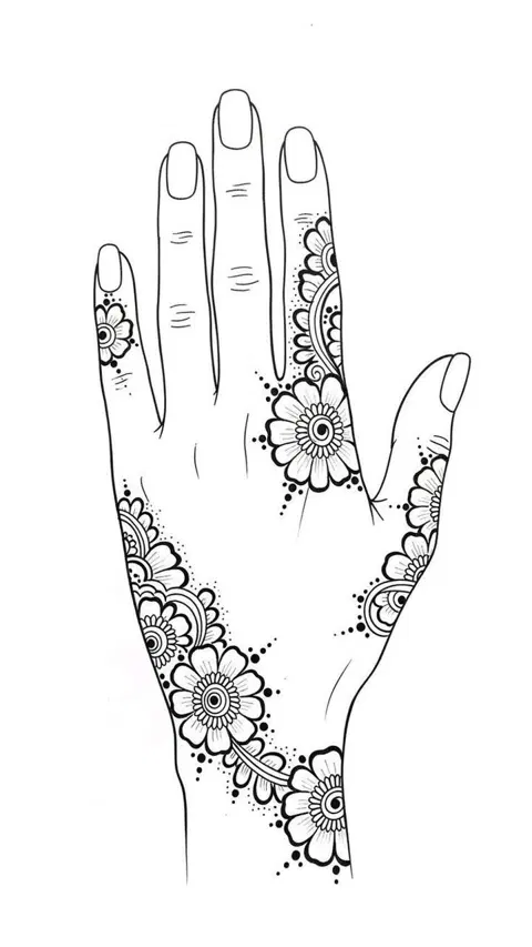 arabic bridal flower mehndi design