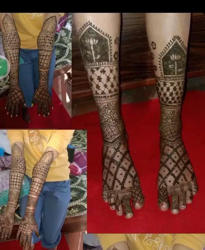 Back Hand Mehndi Design with Figures