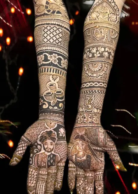 figure full hand mehndi design