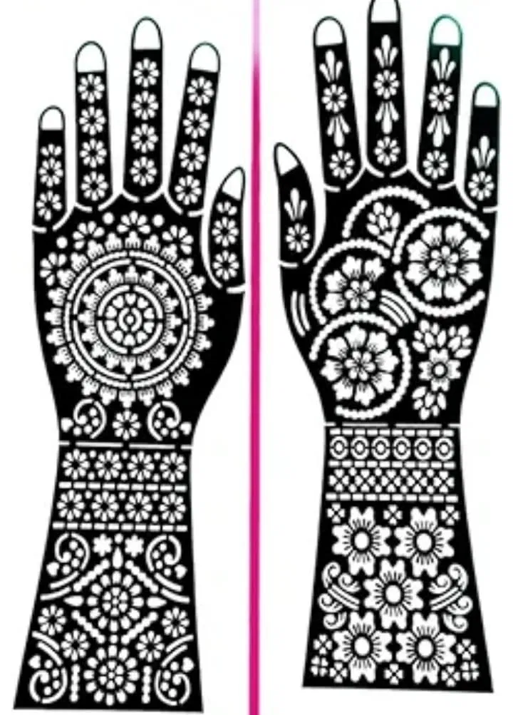 Bridal Front Hand Mehndi Design with Gol Tikki and Flowers (2)