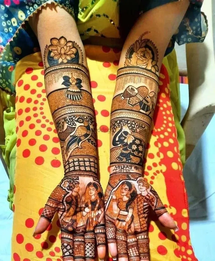 Full Hand Mehndi Design with Figures