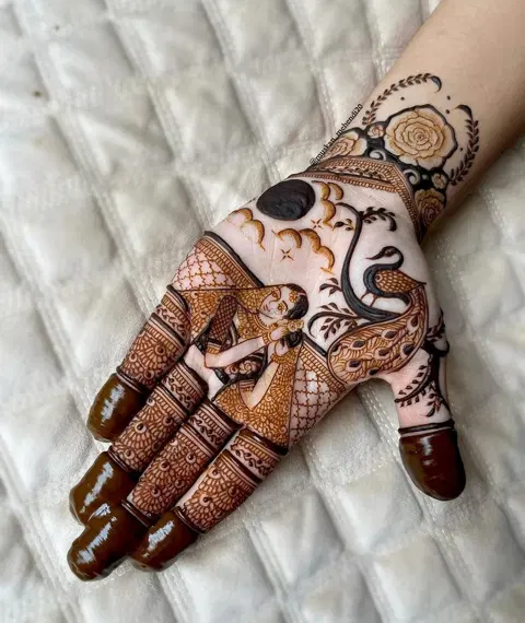 moon mehndi design
