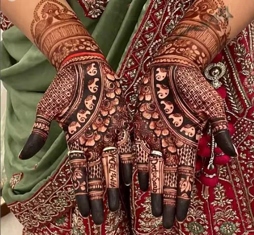Back Hand Mehndi Design with Figures