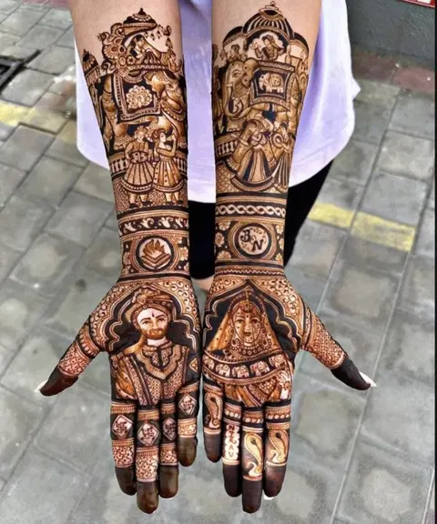 figure back hand mehndi design