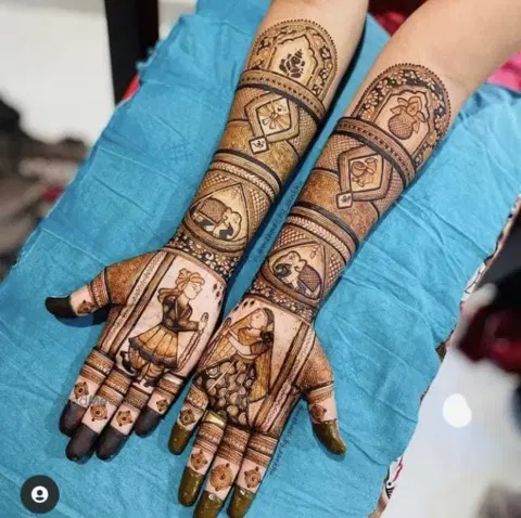 figure front hand mehndi design