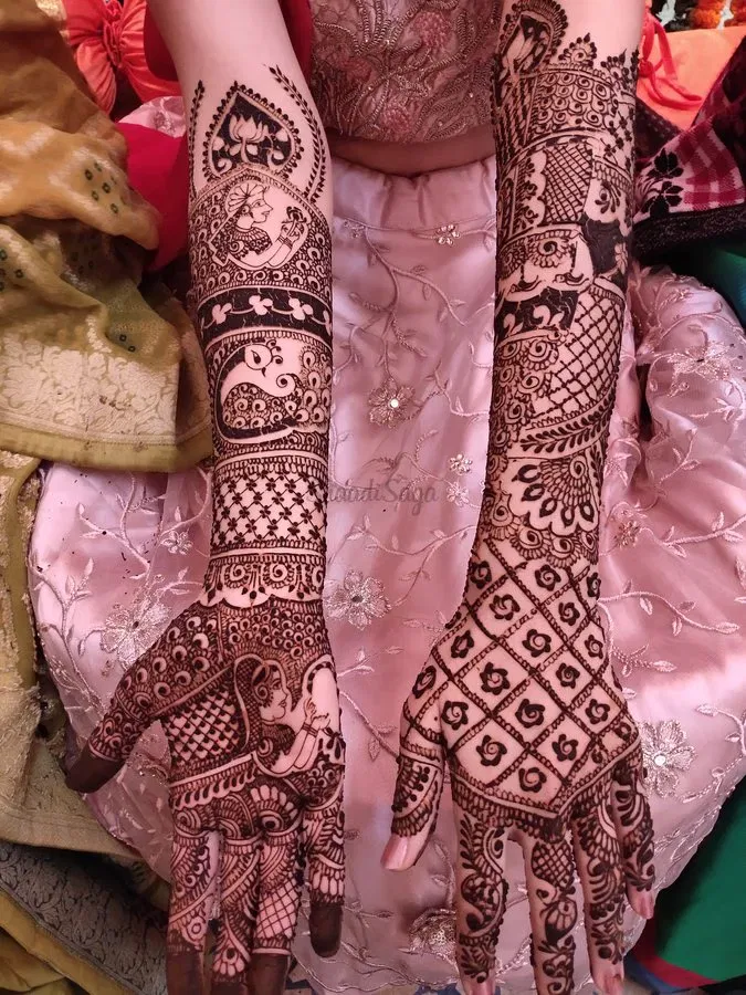 Full Hand Mehndi Design with Figures (11)