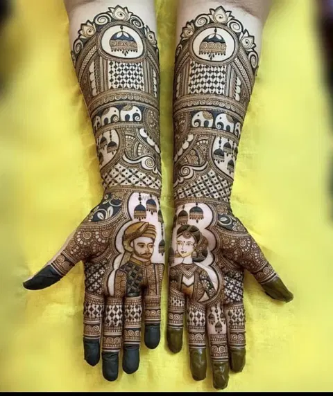 figure full hand mehndi design