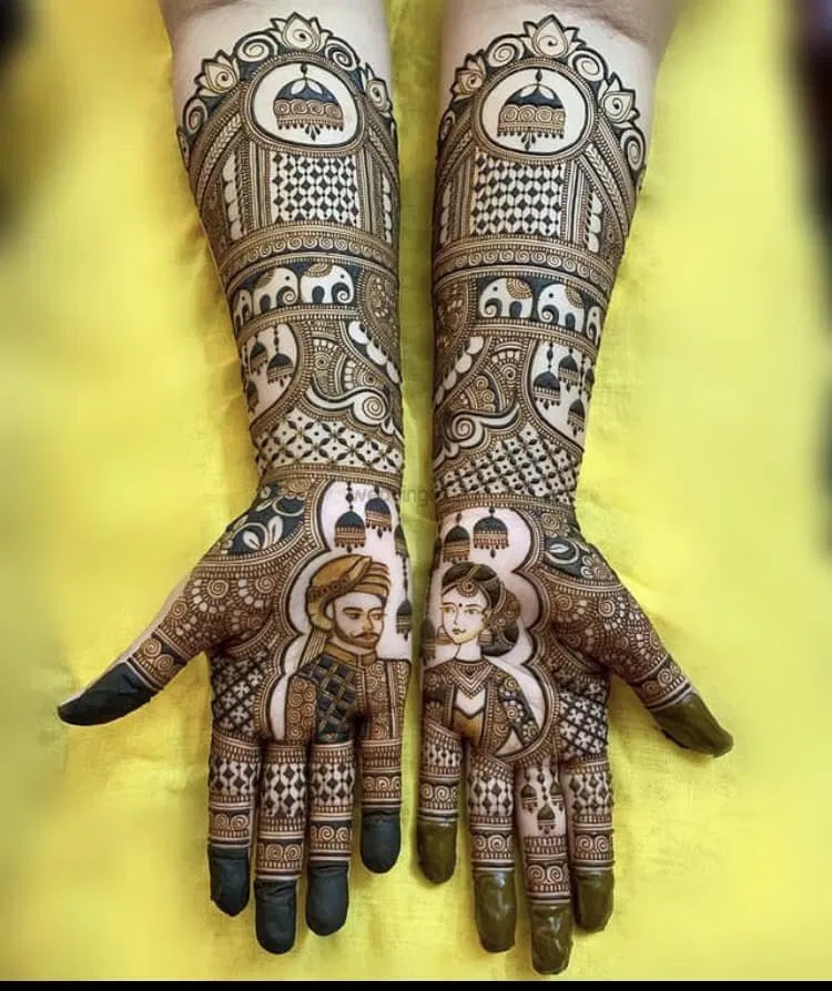 Full Hand Mehndi Design with Figures