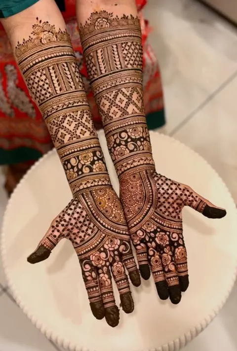 arabic bridal figure arm mehndi design