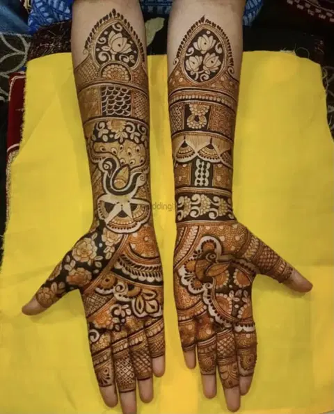 figure full hand mehndi design