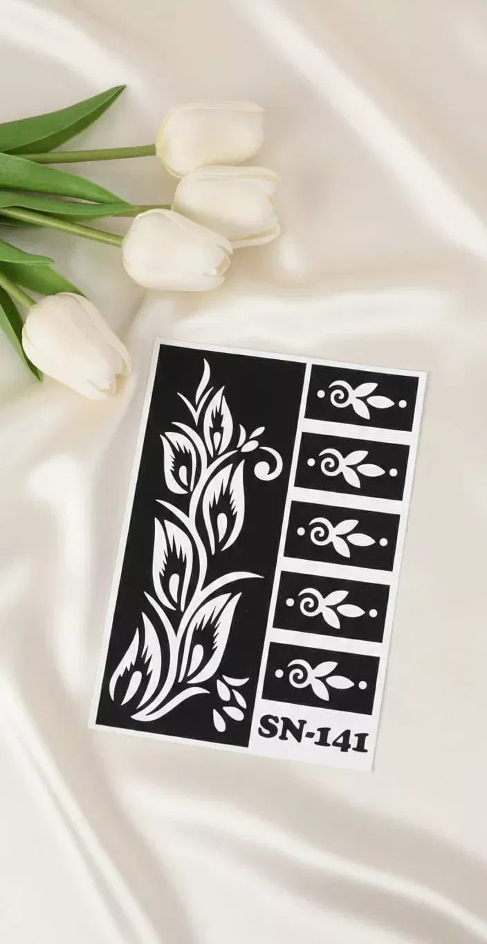 Arabic Simple Finger Mehndi Design with Flowers