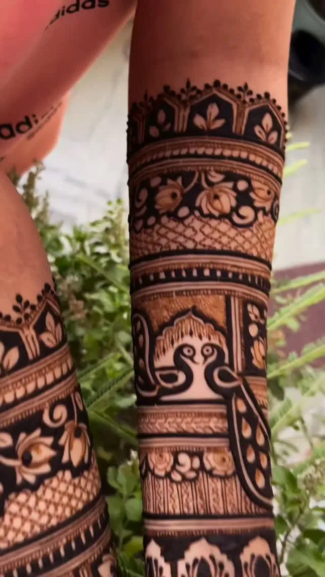 Back Hand Mehndi Design with Peacock