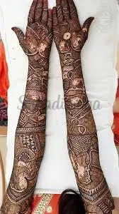 Back Hand Mehndi Design with Figures