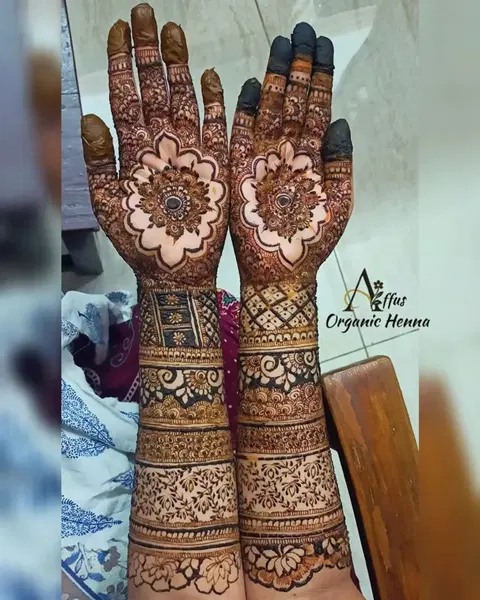 figure full hand mehndi design